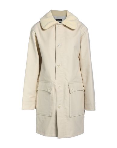 Apc A. P.c. Woman Coat Ivory Size 6 Cotton, Polyester, Polyacrylic, Plush Fabric In Neutral