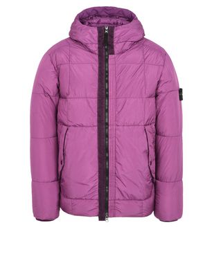 stone island crinkle reps long hooded down jacket