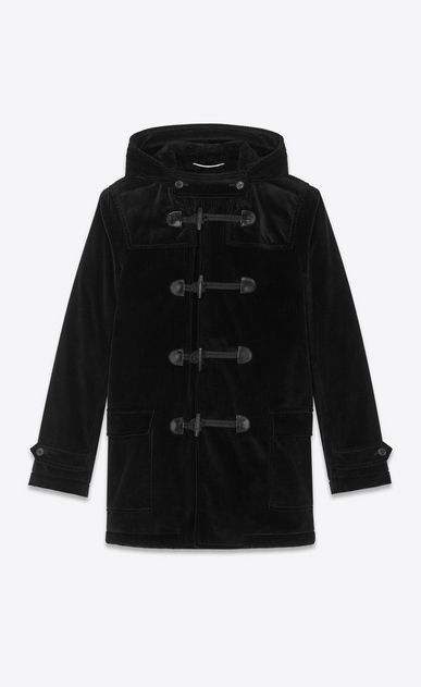 SAINT LAURENT コート メンズ ダッフルコート(ブラック/コーデュロイ) a_V4