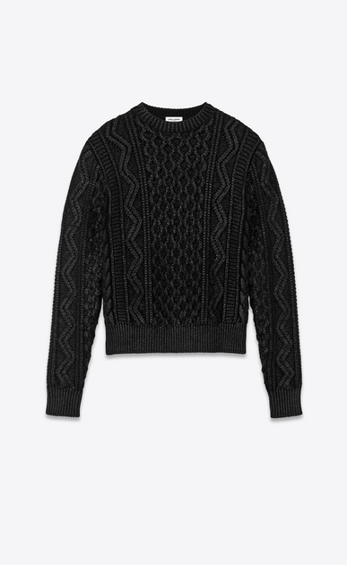 SAINT LAURENT ニット レディース lamé aran knit jumper a_V4