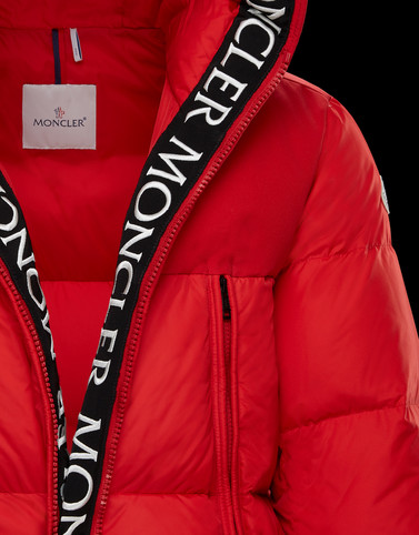 moncler montclar logo trim down jacket