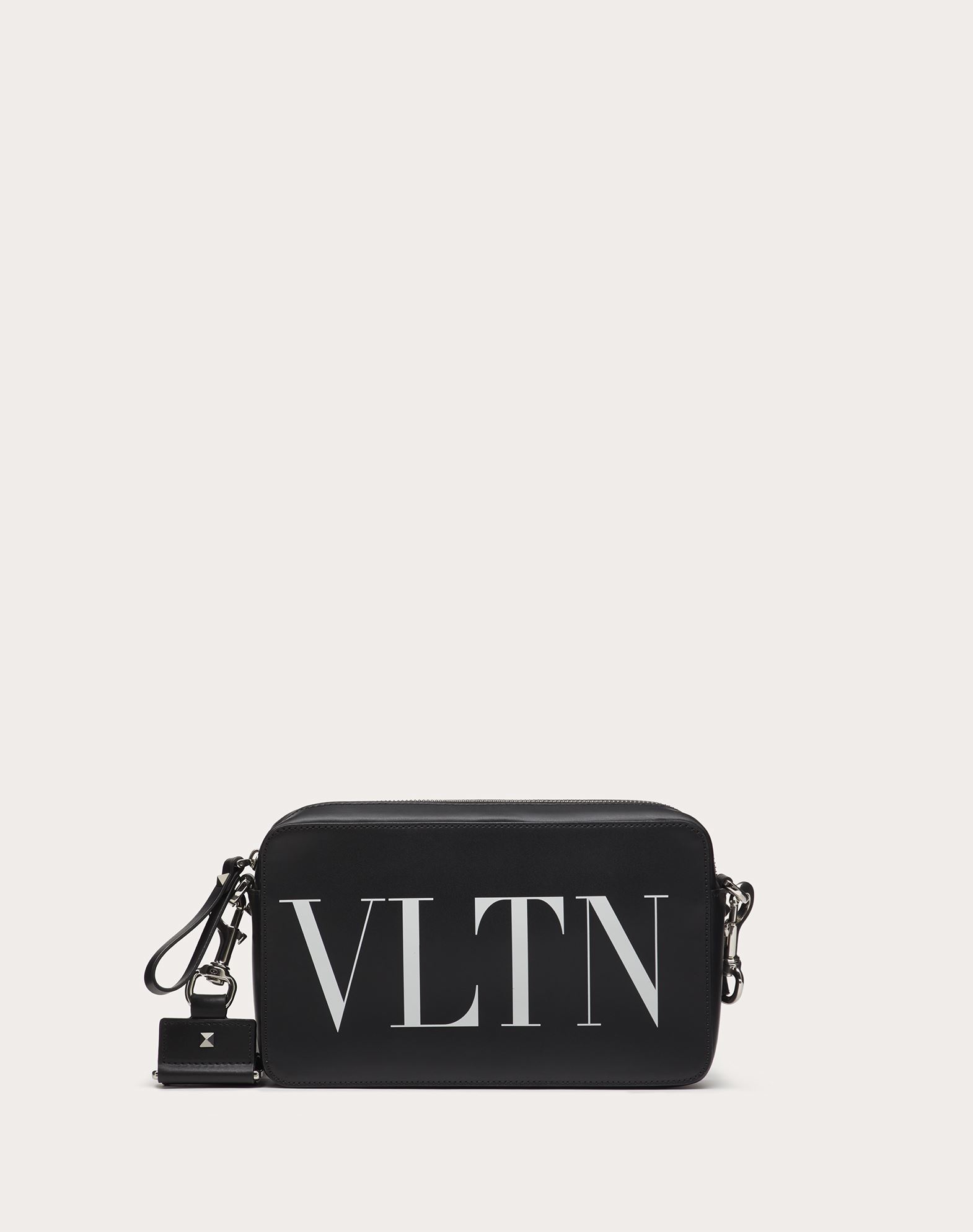 Valentino Garavani Uomo Vltn Leather Crossbody Bag In Black/white ...