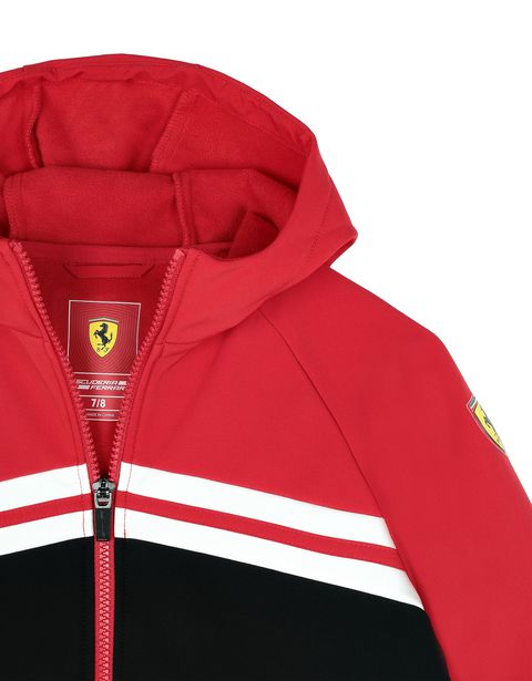 Scuderia Ferrari Online Store - Children's hooded softshell jacket - Bombers & Track Jackets