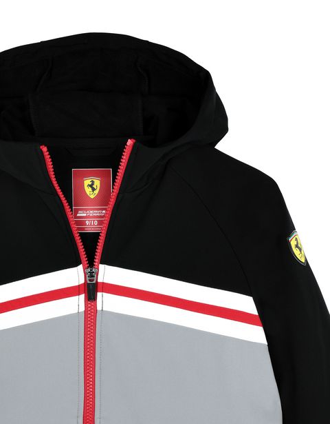 Scuderia Ferrari Online Store - Children’s hooded softshell jacket - Bombers & Track Jackets