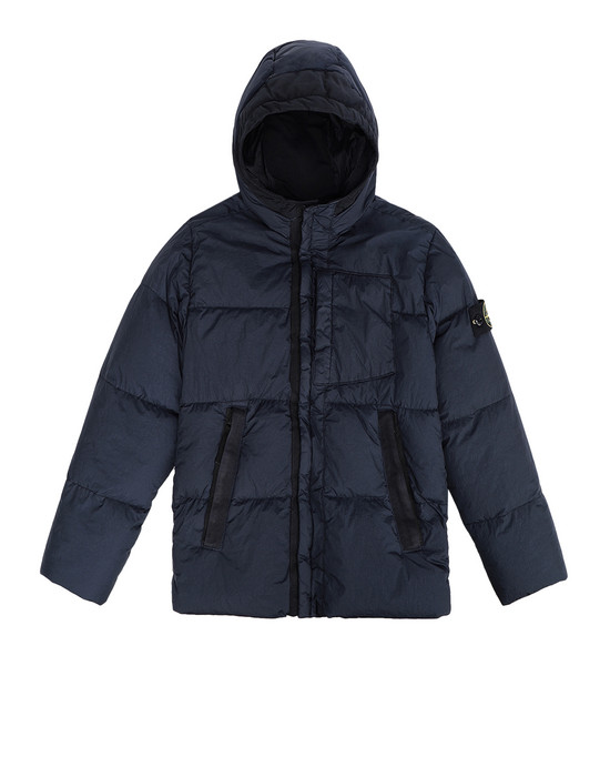 41838350qp - COATS & JACKETS STONE ISLAND JUNIOR Mid-length jacket 40133 CRINKLE REPS NY DOWN GARMENT DYED STONE ISLAND JUNIOR - 0
