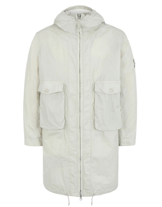 703F1 GHOST PIECE_50 FILI RESINATA LONG JACKET Stone Island Men ...