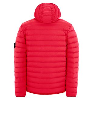 Red stone island 2025 puffer jacket