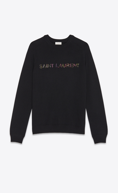Sweater with Saint Laurent embroidered patch