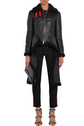 Givenchy Asymmetric Shearling Jacket In Black