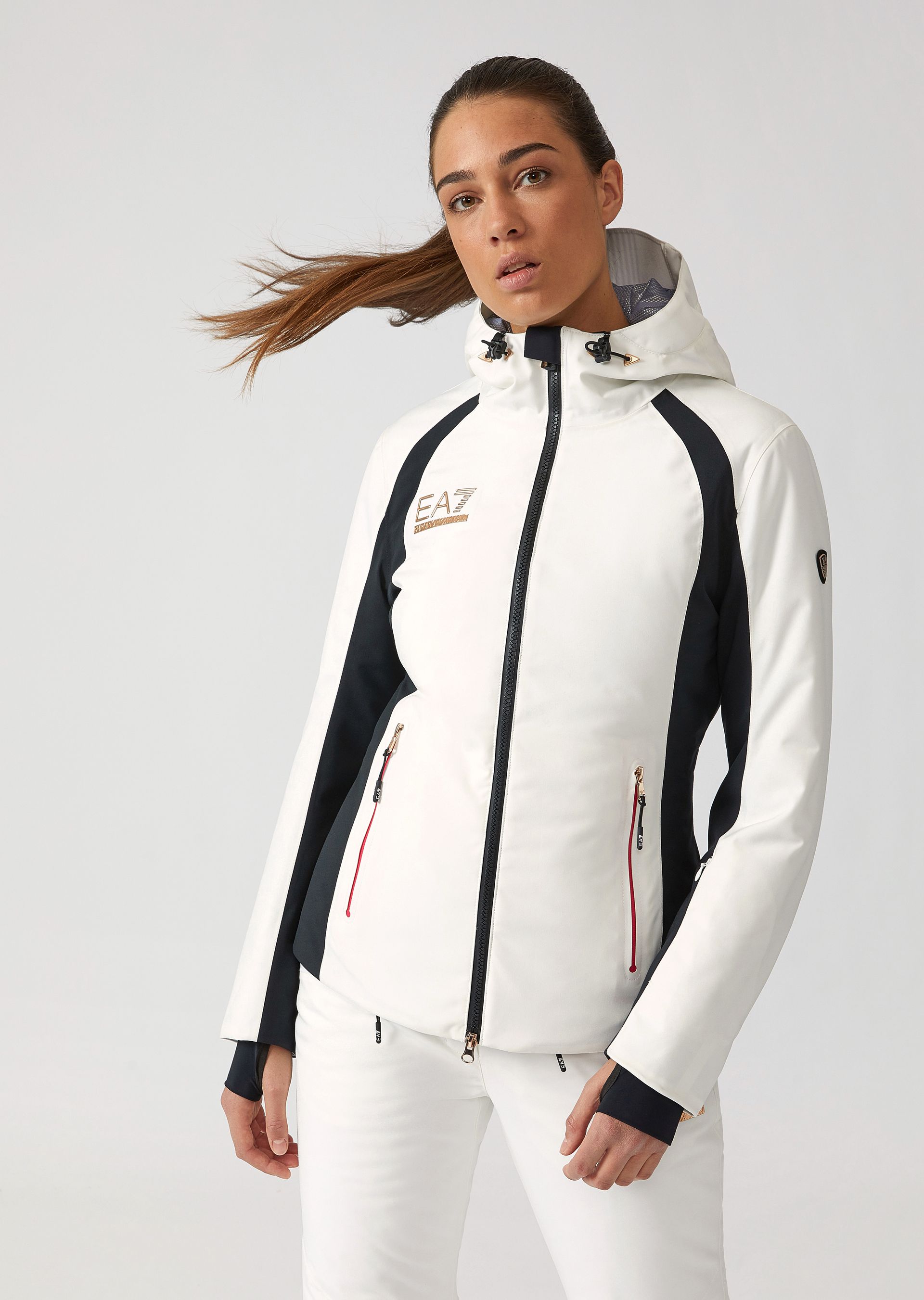 Shop Emporio Armani Ski Jackets Item 41856871 In Milky White