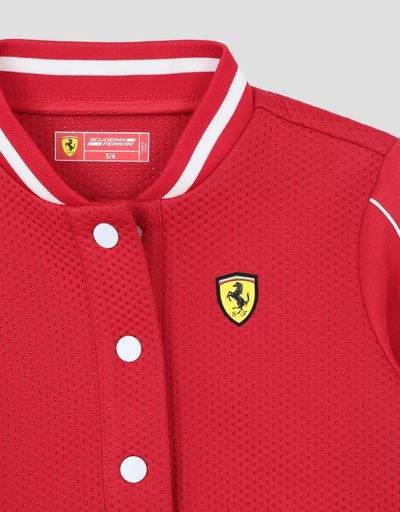 Scuderia Ferrari Online Store - Girls’ bomber with French terry sleeves - Bombers & Track Jackets