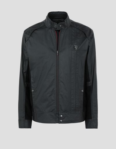 Scuderia Ferrari Online Store - Men's biker jacket with perforated side panels - Biker Jackets