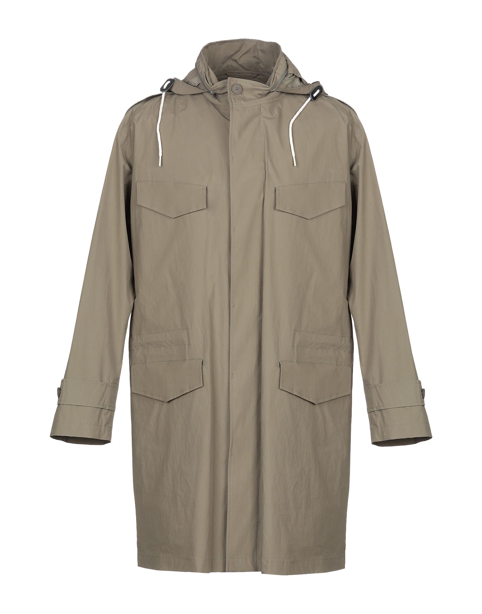 overcoats in military green