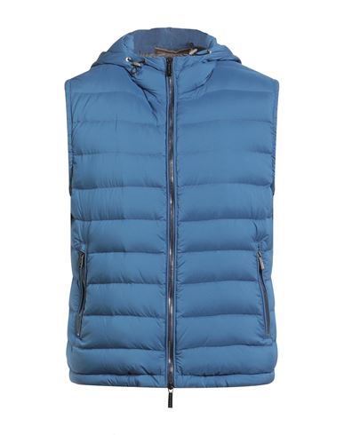 Moorer Man Vest Blue Size 44 Polyamide, Polyurethane In Blue
