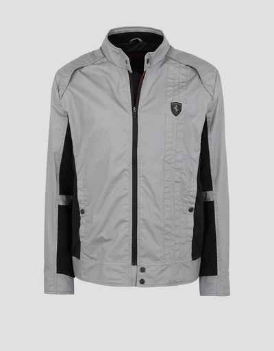 Scuderia Ferrari Online Store - Men's biker jacket with perforated side panels - Biker Jackets