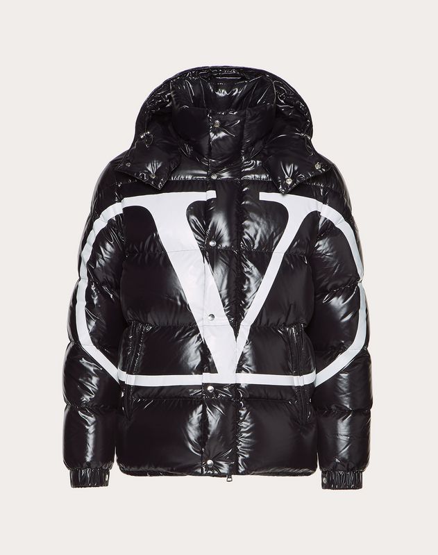 Giacca imbottita Moncler VLogo Signature in Nylon Laqué Uomo | Valentino  Online Boutique