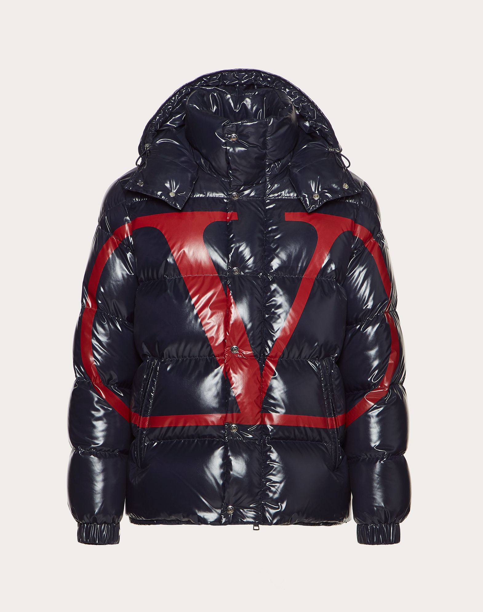 Moncler VLogo Signature Padded Jacket in Lacquered Nylon for Man | Valentino  Online Boutique