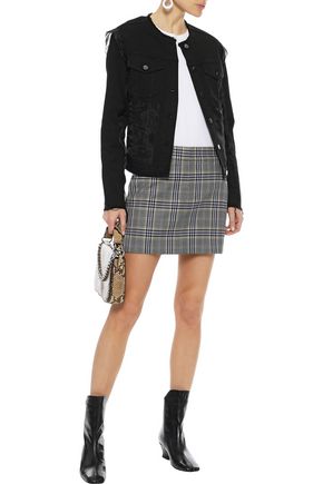 Click to view more detailed imagery on our partner's website J Brand Woman Organza-Paneled Denim Jacket Black