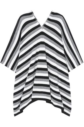 SONIA RYKIEL Zip-detailed striped cashmere poncho