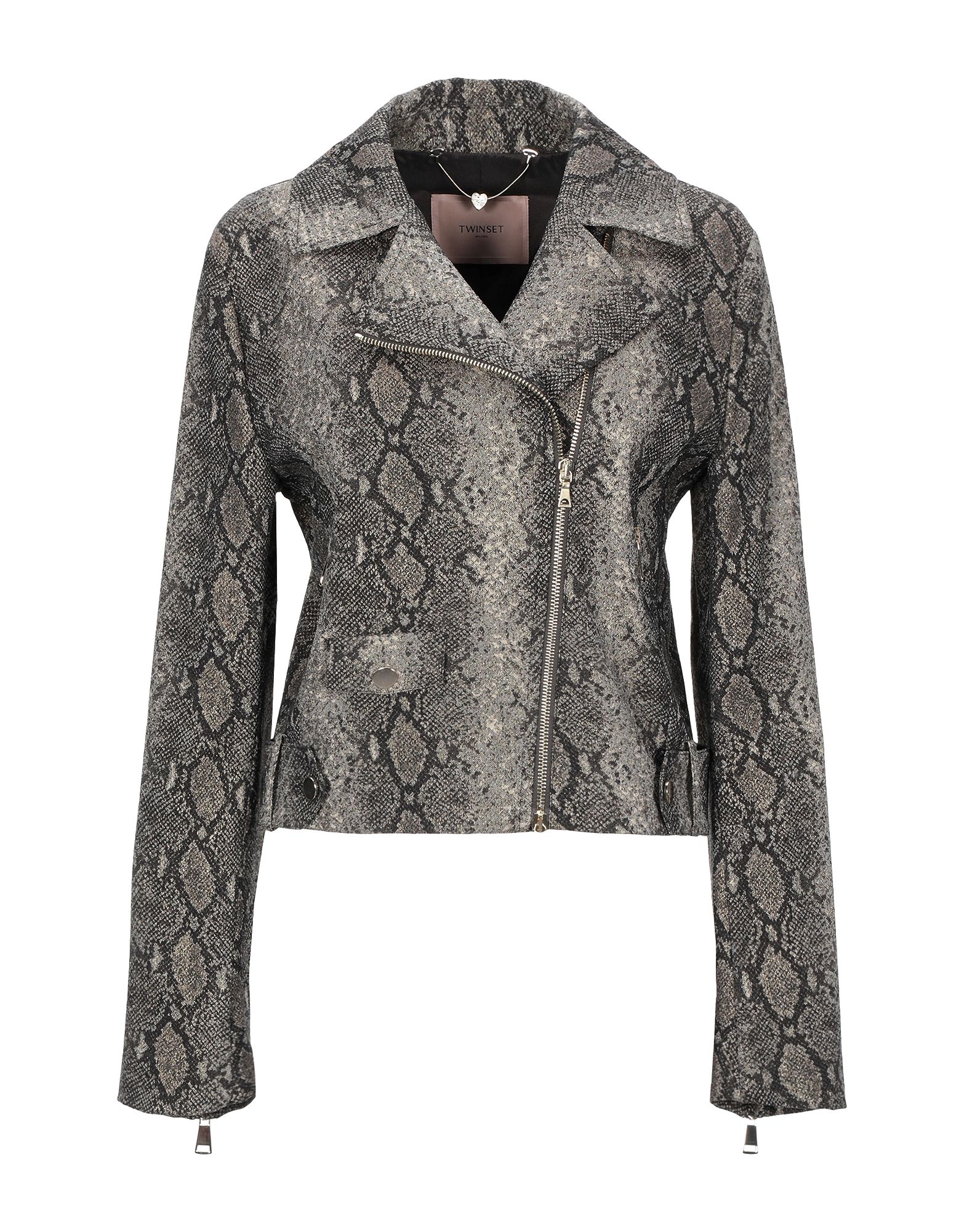 Shop Twinset Woman Jacket Dark Brown Size 8 Cotton, Polyamide, Polyester, Elastane