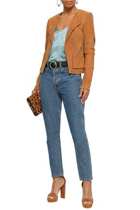 Kitx Woman Crinkled Suede Biker Jacket 