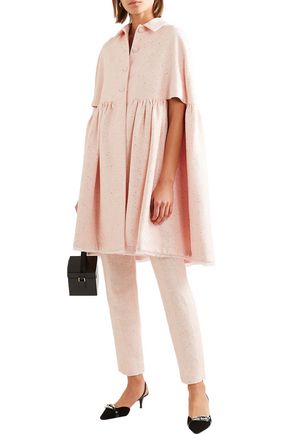 Lela Rose Woman Sequined Tweed Cape 