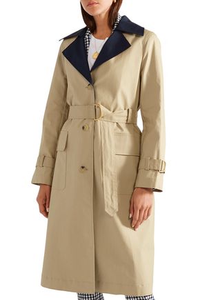 TORY BURCH Ashby two-tone cotton-canvas trench coat