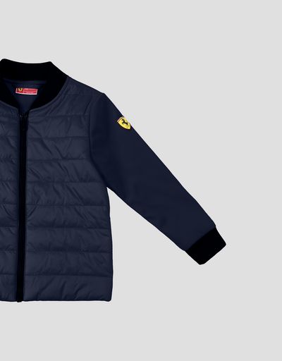 Scuderia Ferrari Online Store - Padded jacket for boys and girls with SOFTSHELL sleeves and back - Bombers & Track Jackets