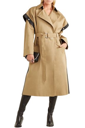 Givenchy Belted Leather-trimmed Cotton And Linen-blend Trench Coat In Sand