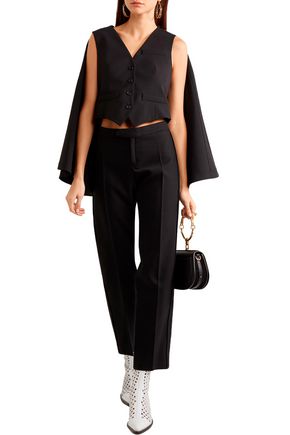 Chloé Cape-effect Wool-blend Vest In Black