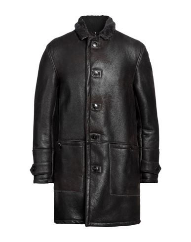 Dacute Man Coat Dark Brown Size 46 Ovine Leather