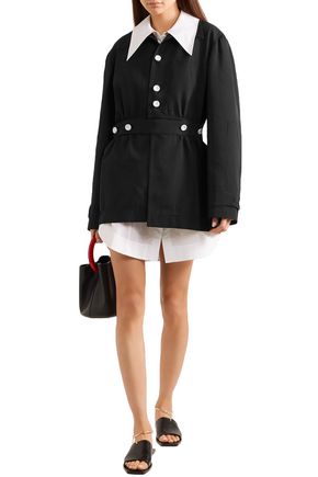 Click to view more detailed imagery on our partner's website Joseph Woman Hewitt Convertible Crinkled-Crepe Jacket Black