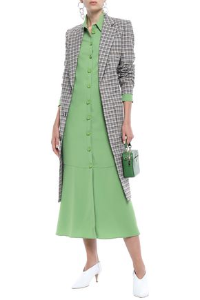 Click to view more detailed imagery on our partner's website Tibi Woman Zion Checked Cotton-Blend Coat Beige