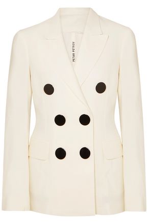 PETAR PETROV Button-detailed double-breasted crepe blazer
