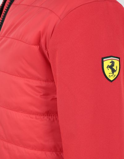Scuderia Ferrari Online Store - Padded jacket for boys and girls with SOFTSHELL sleeves and back - Bombers & Track Jackets