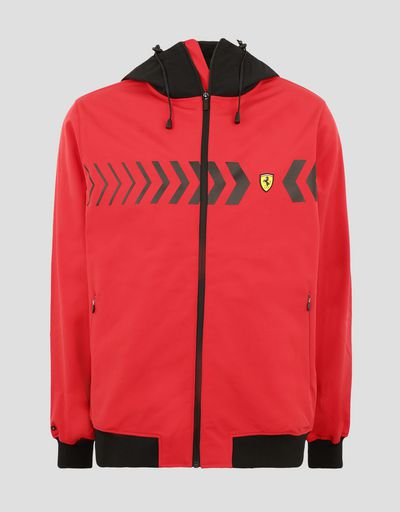Scuderia Ferrari Online Store - SOFTSHELL men's jacket with hood - Bombers & Track Jackets