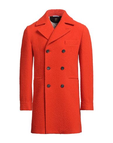 Il Cappottino Man Coat Orange Size 44 Wool In Red