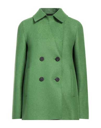 Harris Wharf London Woman Coat Green Size 8 Virgin Wool