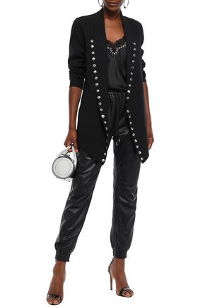Click to view more detailed imagery on our partner's website Alexander Wang Button-embellished Wool-blend Crepe Jacket In Black