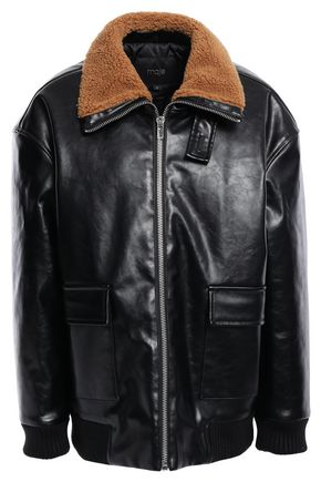 MAJE Faux leather bomber jacket