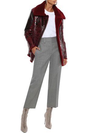 maroon shearling jacket