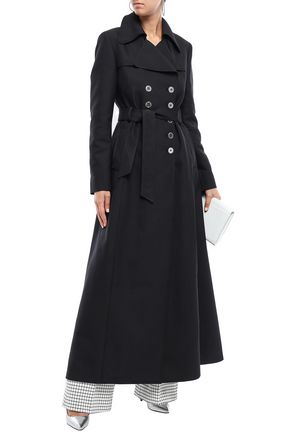 Click to view more detailed imagery on our partner's website Giambattista Valli Woman Belted Woven Trench Coat Black