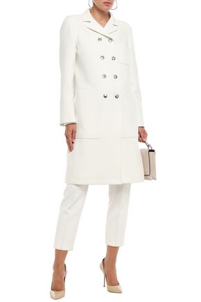 Click to view more detailed imagery on our partner's website Giambattista Valli Woman Double-Breasted Twill Coat Ecru