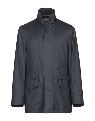 Moorer Man Overcoat & Trench Coat Slate Blue Size 46 Virgin Wool, Silk In Blue