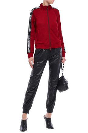 Alexander Wang T Alexanderwang.t Woman Printed French Cotton-blend Terry Track Jacket Claret