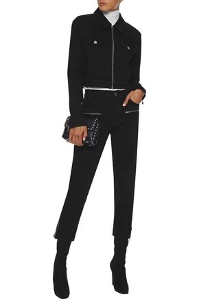 Click to view more detailed imagery on our partner's website J Brand Woman Moto Cropped Denim Jacket Black