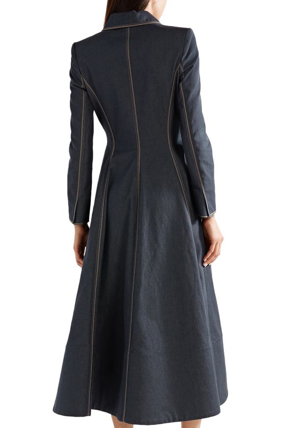 Flared embroidered denim coat | CAROLINA HERRERA | Sale up to 70% off ...