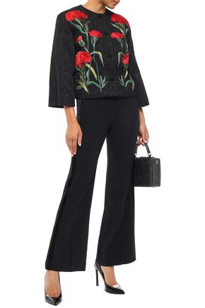 Dolce & Gabbana Woman Embroidered Cotton-blend Jacquard Jacket Black