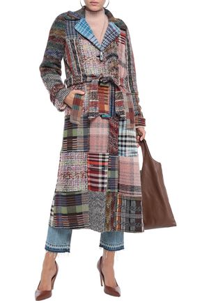 Missoni Patchwork Wool-blend Coat In Multicolor