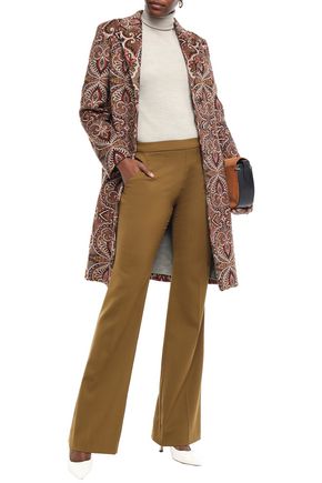 Etro Printed Wool-blend Coat In Taupe